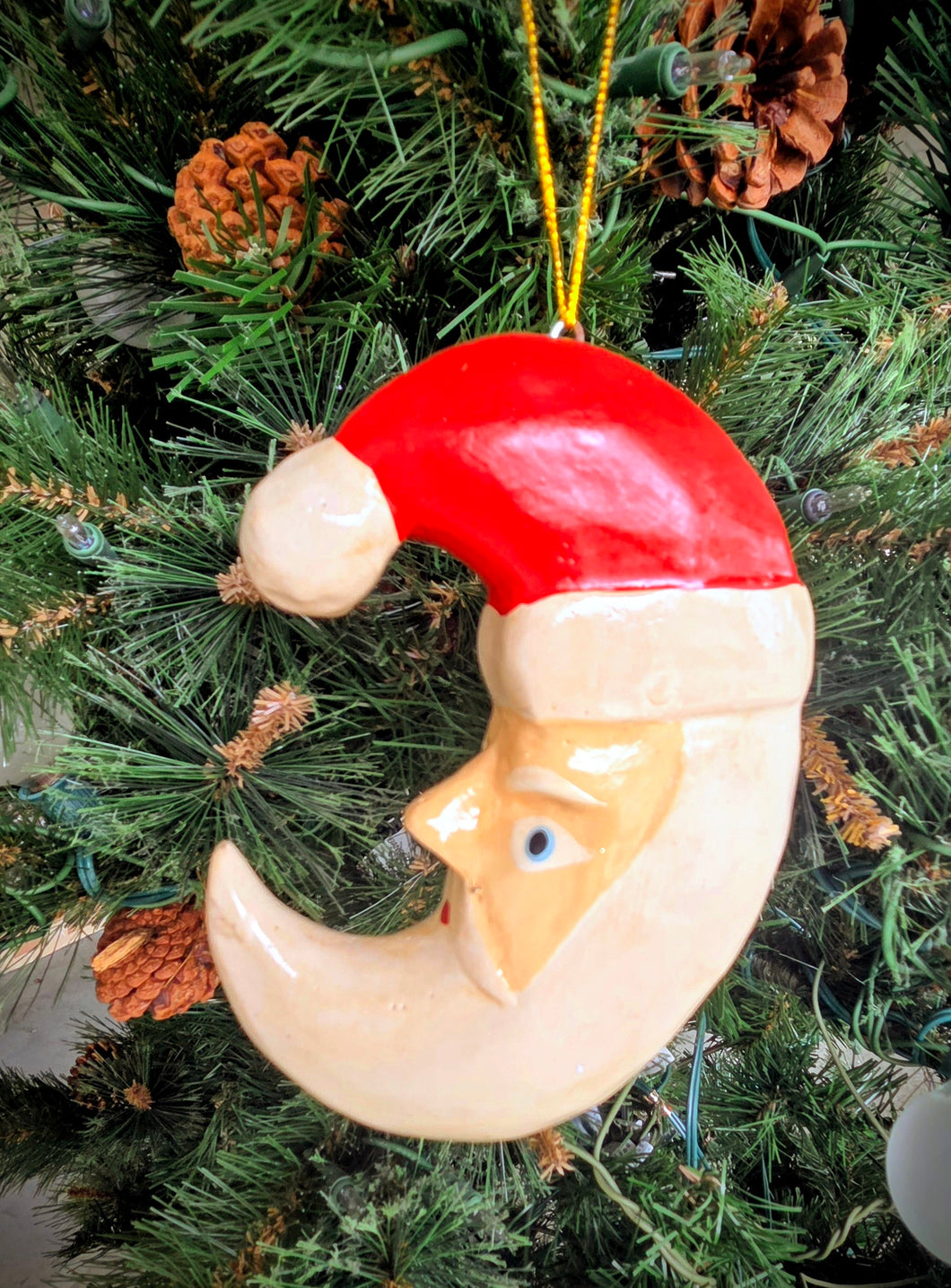Half Moon Santa Tree Ornament