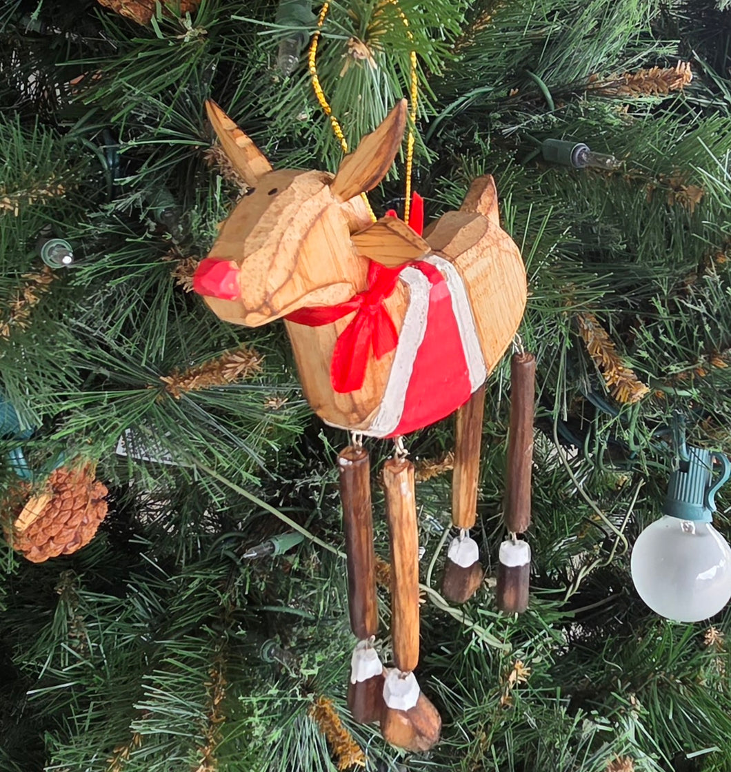 Reindeer w/Dangling Legs Ornament